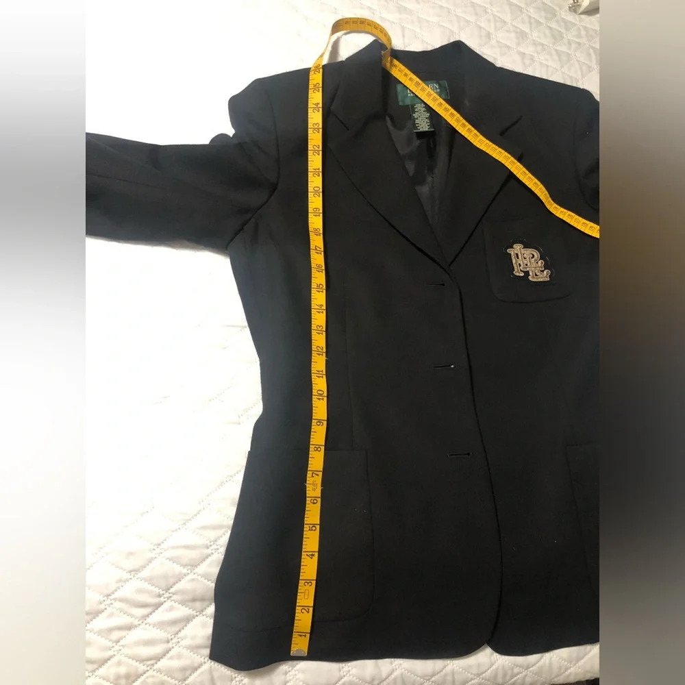RARE Vintage Lauren Ralph Lauren Wool Blazer with Crest - Picture 11 of 12